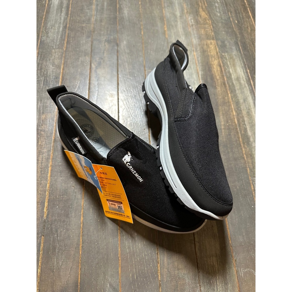 Canemon Mens Slip On Walking Shoes Black Mesh Sneakers Casual Loafers Size 9.5